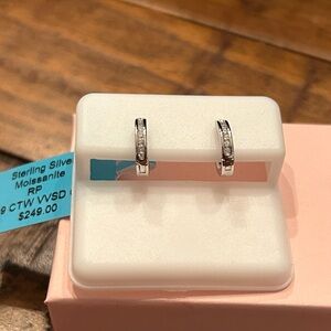 Luxury‎ Moissanite Diamond huggie Hoop Earrings